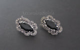 Earrings and ring sterling silver 925 marcasite jewelry Black topaz