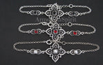 Bracelet sterling silver 925 White lab created pearl Flower Armenian handmade