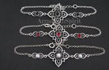 Bracelet sterling silver 925 White lab created pearl Flower Armenian handmade