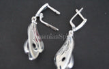 Amethyst earrings long Sterling silver 925 One of a kind