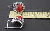 Carnelian earrings vintage SILVER Armenian handmade jewelry retro earrings