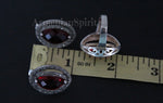 Earrings sterling silver 925 red topaz small