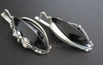 Black onyx Earrings Silver 925 Armenian jewelry floral