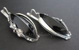Black onyx Earrings Silver 925 Armenian jewelry floral