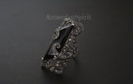Black earrings Sterling silver 925 Luxury jewelry marcasite