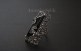 Black earrings Sterling silver 925 Luxury jewelry marcasite