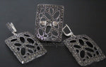 SET jewelry 925 SILVER Marcasite Large ring earrings