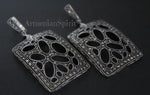 SET jewelry 925 SILVER Marcasite Large ring earrings