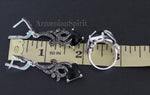 Black stone dangle earrings sterling silver 925 Marcasite
