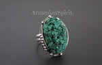 Earrings Real malachite Silver 925 Jewelry druze green