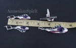Amethyst earrings long Sterling silver 925 One of a kind