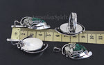 Earrings Sterling Silver 925 Natural Pyrite golden druzy green malachite jewelry