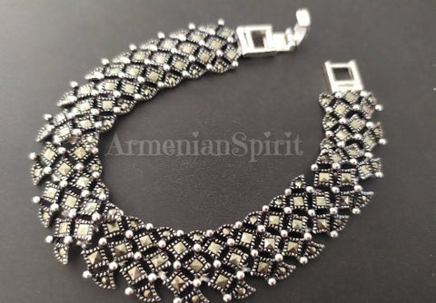 Bracelet Sterling Silver 925 wide bracelets CHOOSE Length