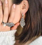 Large ring lab pearl Sterling silver 925