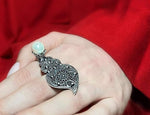 Large ring lab pearl Sterling silver 925
