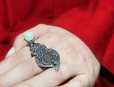 Large ring lab pearl Sterling silver 925