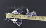 Calla flower Large ring sterling silver 925 Amethyst druse purple