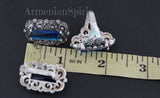 Earrings and ring sterling silver 925 Lab blue topaz small