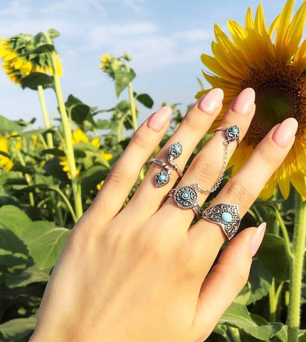 Set of 3 rings Sterling silver 925 Adjustable Armenian handmade