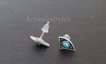 Silver cuff earring only for Left ear and a pair of tiny studs CHOOSE