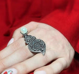 Large Earrings and ring lab pearl Sterling silver 925