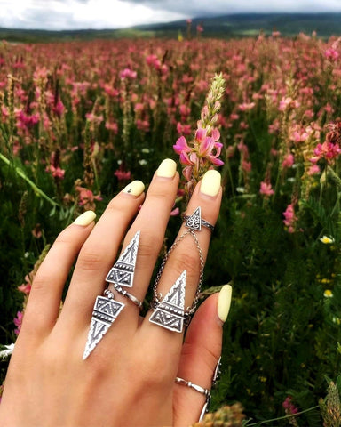 Set of 2 rings Sterling silver 925 Adjustable Armenian