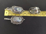 Earrings sterling silver 925 Natural agate