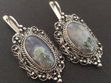 Earrings sterling silver 925 Natural agate