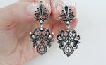 SET Filigree earrings and double ring Sterling silver 925