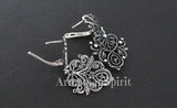 Filigree earrings Sterling silver 925 dangle with English lock ]