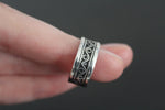Band ring sterling silver 925 traditional pattern for men and women