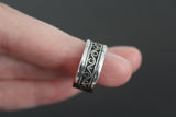 Band ring sterling silver 925 traditional pattern for men and women