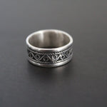Band ring sterling silver 925 traditional pattern for men and women