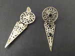Stud earrings Sterling Silver 925 filigree traditional jewelry with black onyx