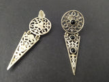 Stud earrings Sterling Silver 925 filigree traditional jewelry with black onyx