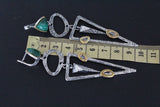 Modern Earrings very long Sterling silver 925 gold plated