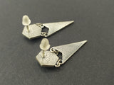 Small earrings lightweight Sterling silver studs with red stone Armenian