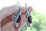 Earrings Sterling silver 925 and natural Garnet ONE of a Kind Armenian jewelry