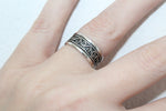 Band ring sterling silver 925 traditional pattern for men and women