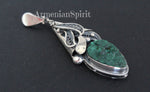 Earrings ring pendant Sterling silver 925 green malachite  ONE of a Kind