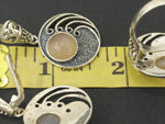 Earrings and ring Sterling silver 925 and natural nude pink quartz