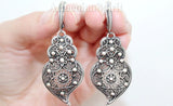 Large Earrings and ring lab pearl Sterling silver 925