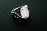 Ring silver Pale pink topaz stone Marcasite