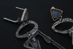 Modern Earrings very long Sterling silver 925 gold plated