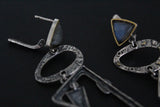 Modern Earrings very long Sterling silver 925 gold plated