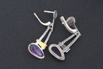 Amethyst ring women Sterling silver 925 with gold plated details