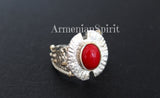 Earrings and ring Gilded Sterling silver 925 and natural pressed coral