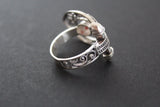 Earrings Sterling silver 925 filigree with red quartz Handmade Armenian