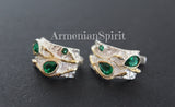 Earrings and ring Sterling silver 925 emerald green zircons