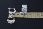 Earrings small Silver 925 gold plated Emerald green zircons